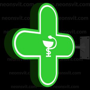 Аптечний хрест з підсвічуванням двосторонній