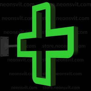 Аптечний хрест односторонній світловий наскрізний