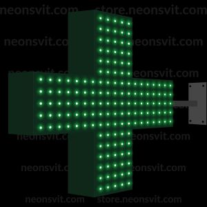 Світлодіодний аптечний хрест Standart 450 - зелений двосторонній з 290 LED та 3 каналами керування