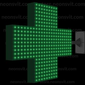 Світлодіодний аптечний хрест Standart 600 - зелений двосторонній з 664 LED та 5 каналами керування