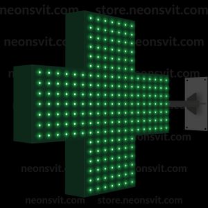 Світлодіодний аптечний хрест Standart 500 - зелений двосторонній з 434 LED та 4 каналами керування