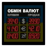 Табло курса валют TKV-004 габаритными размерами 94 х 100 х 10 см