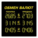 Табло курса валют TKV-008 габаритными размерами 90 х 85 х 10 см